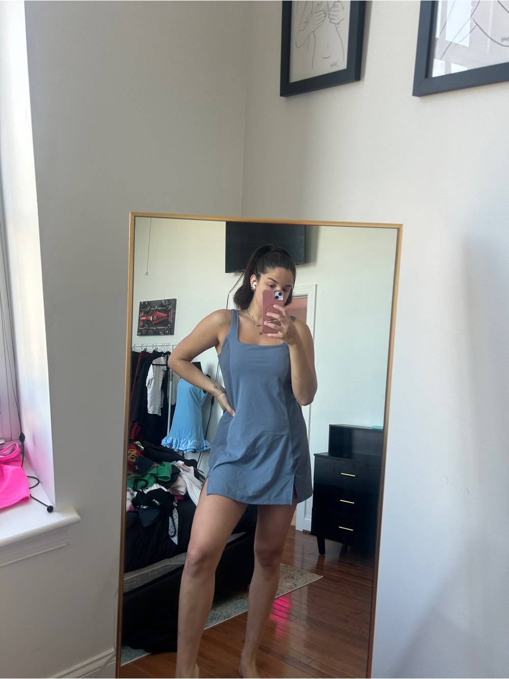 90 Degree By Reflex Blue Tank Mini Dress